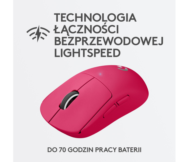 LOGITECH Mysz bezprzewodowa G Pro X Superlight Magenta 910-005956 - 719874 - zdjęcie 6